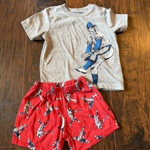 CARTERS Baseball tee and shorts pajama set size 2t